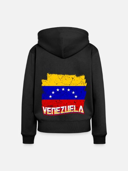 Venezuela Flagge - Frauen Premium Bio Zip Hoodie - Schwarz
