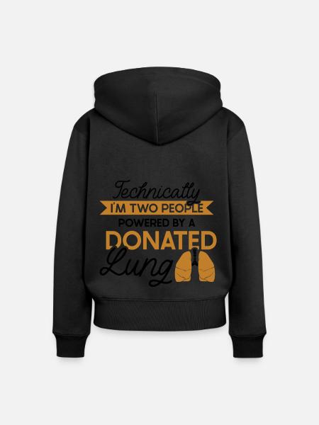 powered by a donated Lung - Frauen Premium Bio Zip Hoodie -
