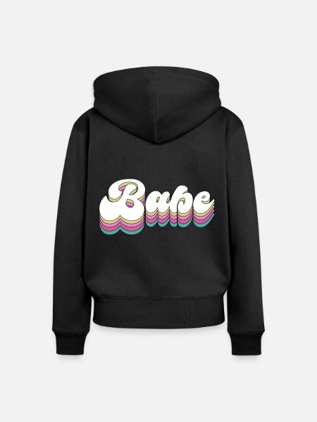 Babe - Frauen Premium Bio Zip Hoodie - Schwarz