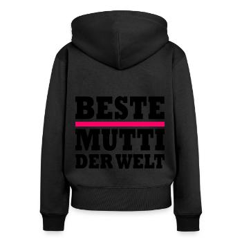Beste mutti der welt - Frauen Premium Bio Zip Hoodie - Schwarz - Hinten - Julia (174cm)