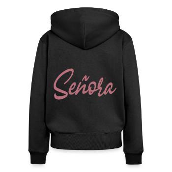 Señora Engagement Bride To Be Wedding Party - Women's Premium Organic Zip Hoodie - black - Back - Julia (174cm)