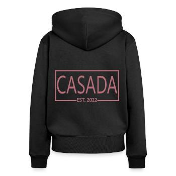 2022 Hochzeitstag verheiratete Frauen - Frauen Premium Bio Zip Hoodie - Schwarz - Hinten - Julia (174cm)