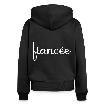 Verlobte Matching Verlobung Hochzeit Flitterwochen - Frauen Premium Bio Zip Hoodie - Schwarz - Hinten - Julia (174cm)