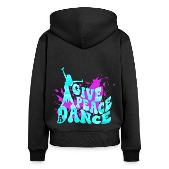 Give Peace a Dance Ballet and Dance Gift - Women's Premium Organic Zip Hoodie - black - Back - Julia (174cm)
