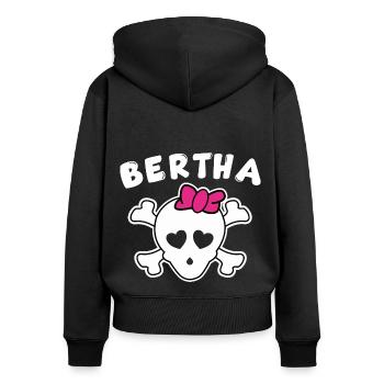 Pirate Bertha Design for Girls and Women - Women's Premium Organic Zip Hoodie - black - Back - Julia (174cm)