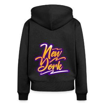 New York - Women's Premium Organic Zip Hoodie - black - Back - Julia (174cm)