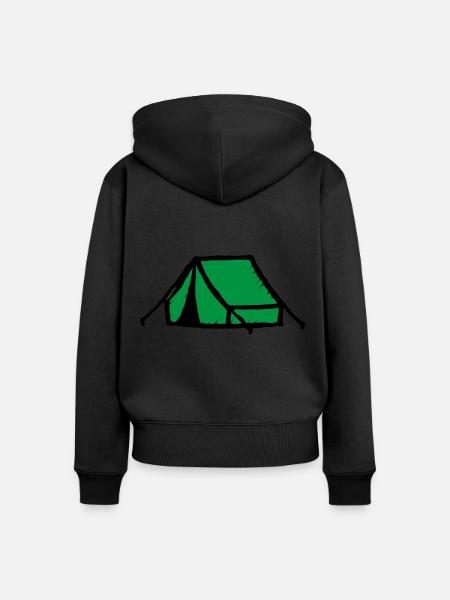 Zelt Zelten - Frauen Premium Bio Zip Hoodie - Schwarz