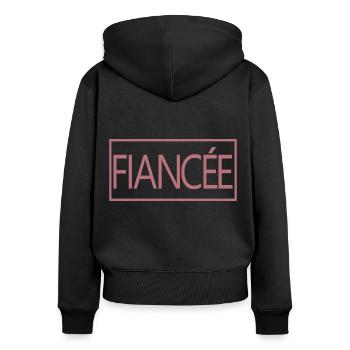 Verlobte passende Verlobung Hochzeit Flitterwochen - Frauen Premium Bio Zip Hoodie - Schwarz - Hinten - Julia (174cm)