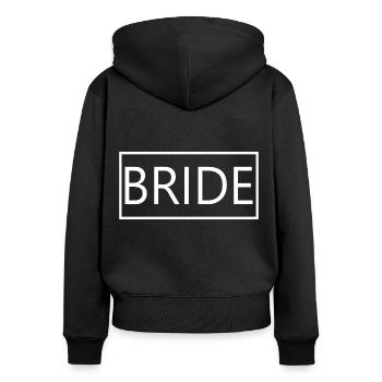 Fiançailles de couple de mariage assorties Lune de miel - Sweat à capuche zippé Premium bio Femme - noir - Dos - Julia (174cm)