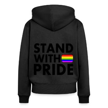 Stand with pride - Women's Premium Organic Zip Hoodie - black - Back - Julia (174cm)