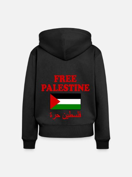 Free palestine - Frauen Premium Bio Zip Hoodie - Schwarz