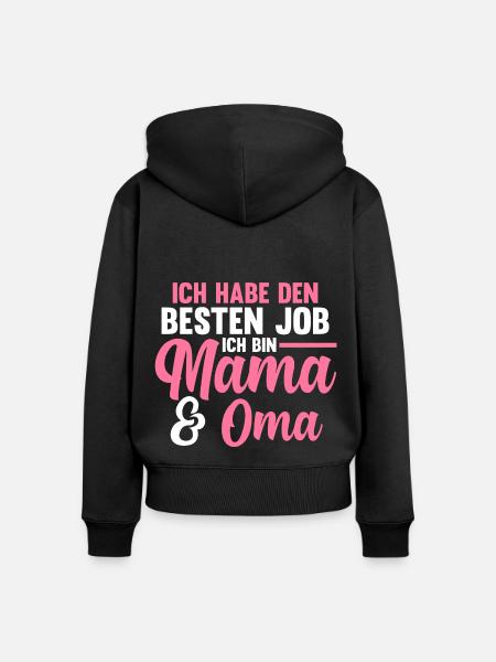 Großmutter Großmama Omi Oma - Frauen Premium Bio Zip Hoodie - Schwarz