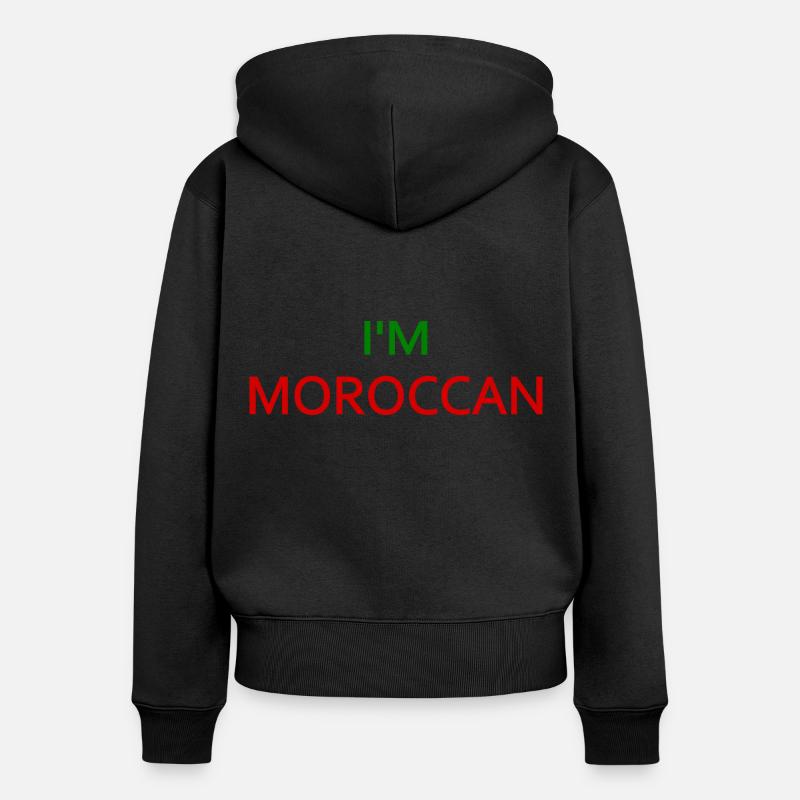 I'm moroccan - Sweat à capuche zippé Premium bio Femme - noir