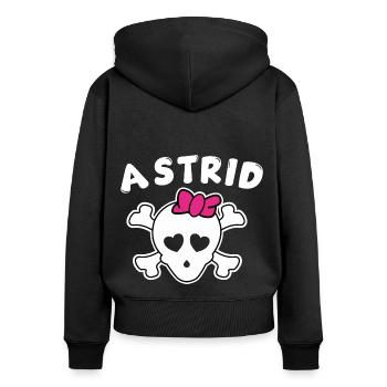 Pirate Astrid Design for Girls and Women - Women's Premium Organic Zip Hoodie - black - Back - Julia (174cm)