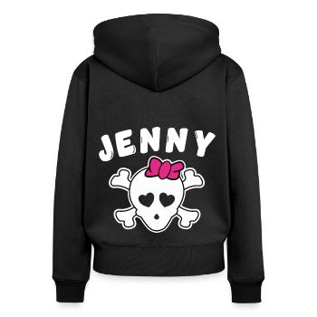 Pirate Jenny Design for Girls and Women - Women's Premium Organic Zip Hoodie - black - Back - Julia (174cm)