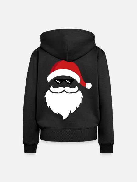 Weihnachtsmann - Frauen Premium Bio Zip Hoodie - Schwarz