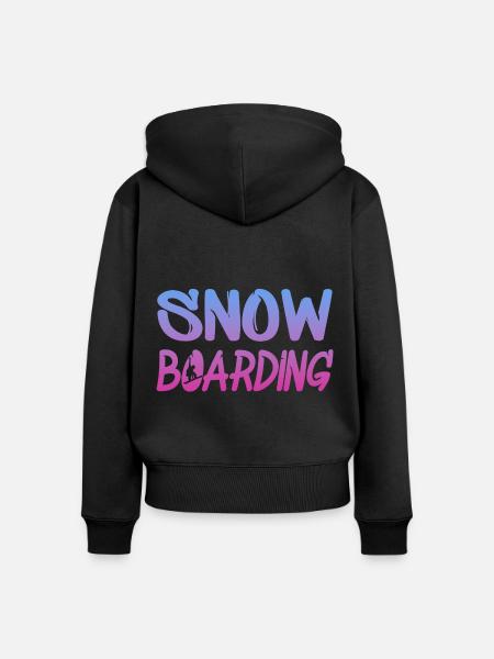 snowboarding boarden - Frauen Premium Bio Zip Hoodie - Schwarz
