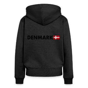 Dänemark - Frauen Premium Bio Zip Hoodie - Schwarz - Hinten - Julia (174cm)