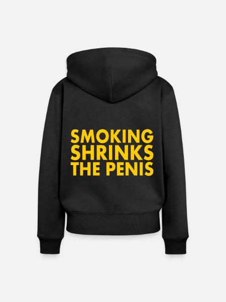 Smoking shrinks the penis - Frauen Premium Bio Zip Hoodie - Schwarz