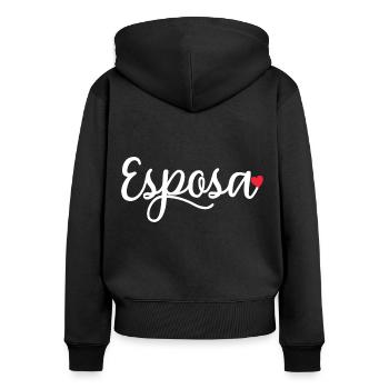 Esposa Cute Wife To Be Bride Couple Wedding Gift - Women's Premium Organic Zip Hoodie - black - Back - Julia (174cm)