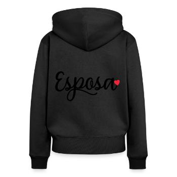 Esposa Cute Wife To Be Bride Couple Wedding Gift - Women's Premium Organic Zip Hoodie - black - Back - Julia (174cm)