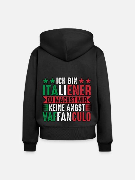 Italien Italiener Vaffanculo - Frauen Premium Bio Zip Hoodie - Schwarz