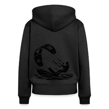 Kitesurf Kitesurfer Kiteboard - Sweat à capuche zippé Premium bio Femme - noir - Dos - Julia (174cm)