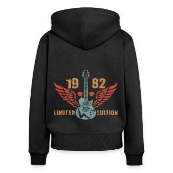 Gitarre Gitarrenspieler Gitarristin 1982 - Frauen Premium Bio Zip Hoodie - Schwarz - Hinten - Julia (174cm)