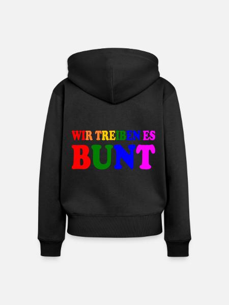 Wir treiben es bunt - Frauen Premium Bio Zip Hoodie - Schwarz