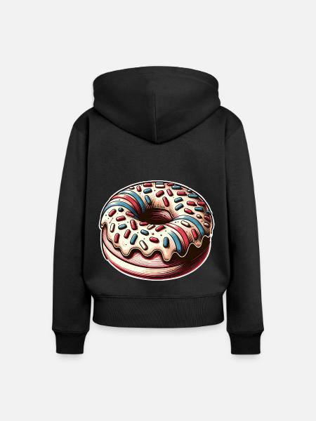 Donut - Frauen Premium Bio Zip Hoodie - Schwarz