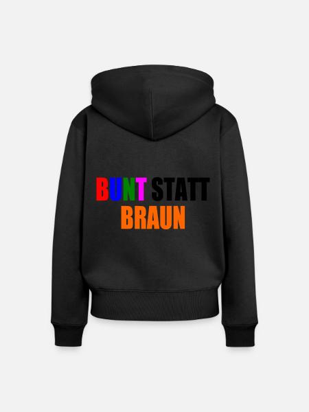 bunt statt braun - Frauen Premium Bio Zip Hoodie - Schwarz