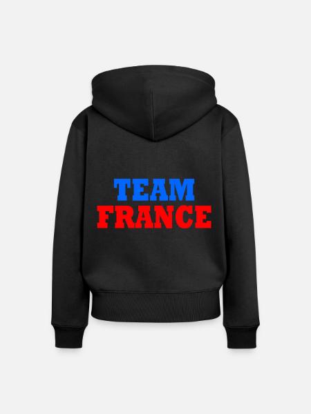 Frankreich - Frauen Premium Bio Zip Hoodie - Schwarz