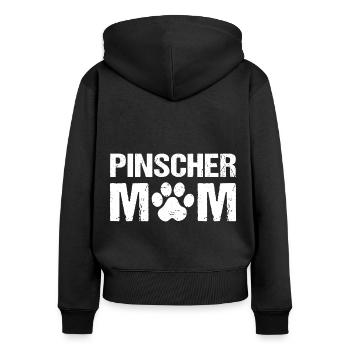 Pinscher Mom Pinscher Dogs - Women's Premium Organic Zip Hoodie - black - Back - Julia (174cm)