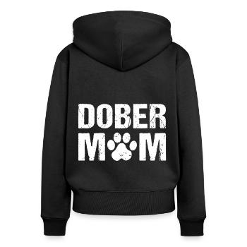 Dober Maman Doberman Chiens - Sweat à capuche zippé Premium bio Femme - noir - Dos - Julia (174cm)