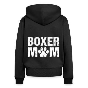 Boxer Mom German Boxer Dogs - Women's Premium Organic Zip Hoodie - black - Back - Julia (174cm)