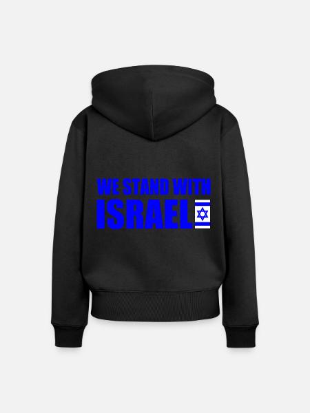 We stand with israel - Frauen Premium Bio Zip Hoodie - Schwarz