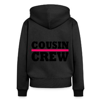 Cousin crew - Women's Premium Organic Zip Hoodie - black - Back - Julia (174cm)