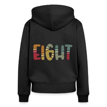 Acht-8-jähriger Geburtstag, 8-jähriges Jubiläum - Frauen Premium Bio Zip Hoodie - Schwarz - Hinten - Julia (174cm)