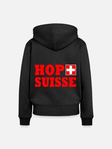 Hop suisse - Frauen Premium Bio Zip Hoodie - Schwarz