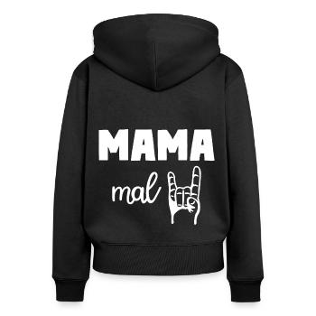 Mama mal Zwei 2 Kinder Mutter - Frauen Premium Bio Zip Hoodie - Schwarz - Hinten - Julia (174cm)
