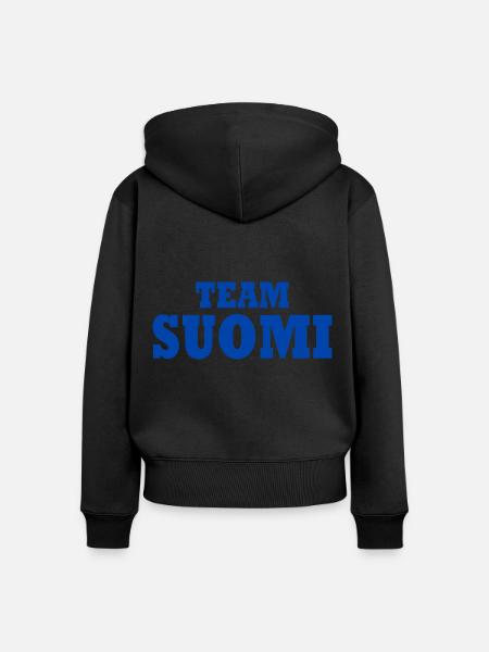 Team suomi - Frauen Premium Bio Zip Hoodie - Schwarz