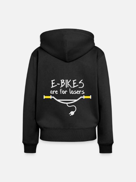 E-Bikes sind für Verlierer - Frauen Premium Bio Zip Hoodie - Schwarz