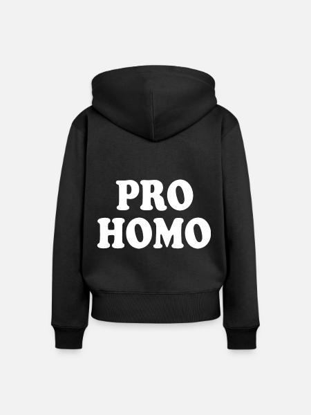 Pro homo - Frauen Premium Bio Zip Hoodie - Schwarz