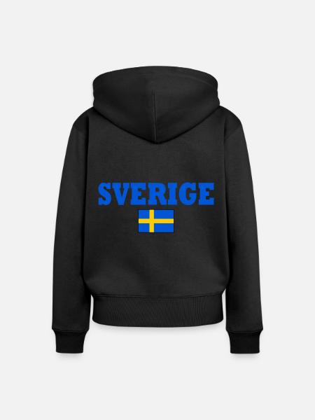 Sverige - Frauen Premium Bio Zip Hoodie - Schwarz