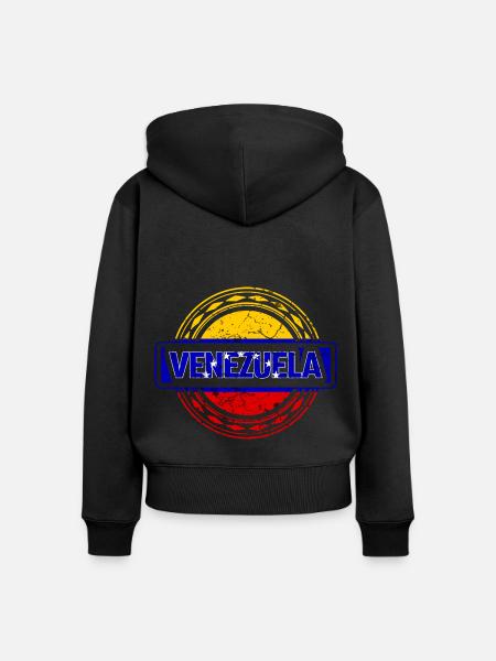 Venezuela Flagge - Frauen Premium Bio Zip Hoodie - Schwarz