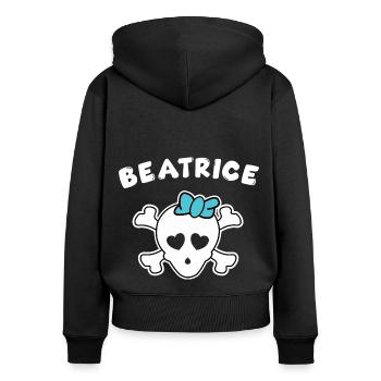 Pirate Beatrice Design pour les filles et les femmes - Sweat à capuche zippé Premium bio Femme - noir - Dos - Julia (174cm)