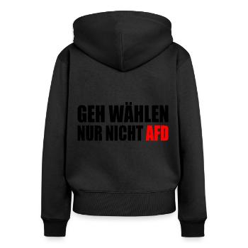 geh wählen nur nicht afd - Frauen Premium Bio Zip Hoodie - Schwarz - Hinten - Julia (174cm)