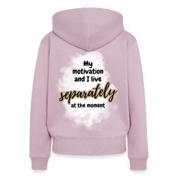 POSITIVE EINSTELLUNG MINDSET Motivation - Frauen Premium Bio Zip Hoodie - Altrosa - Hinten - Julia (174cm)