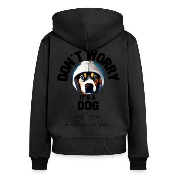 DON ́T WORRY ... Dog Dogs Dog Love - Women's Premium Organic Zip Hoodie - black - Back - Julia (174cm)
