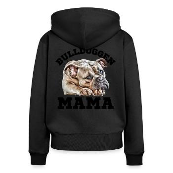BOULEDOGUES maman chien dictons chien chiens bouledogue - Sweat à capuche zippé Premium bio Femme - noir - Dos - Julia (174cm)